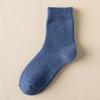 Women's Autumn/Winter Terry Socks - Velvet-Lined, Thick, Mid-Tube, Solid Color, Warm Towel Style.