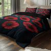 Bett Dreiteiliges Set, Rote Blume 3D Digitaldruck Kissenbezug, Heimtextil Bettbezug 3-teiliges Set