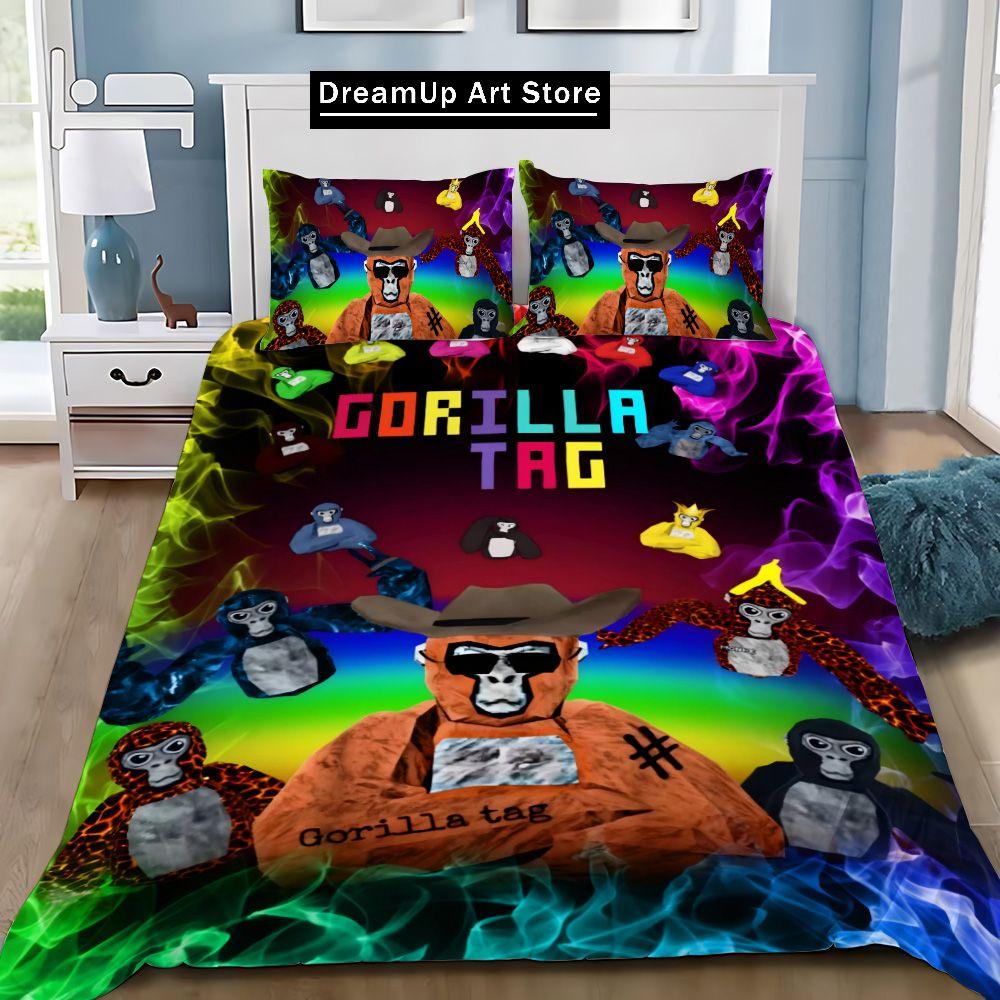 Cartoon Novelty Cool Gorilla Game Tag Duvet Cover Pillowcase Bedding Set Adult Boy Girl Bedroom Decoration Children Gift Single