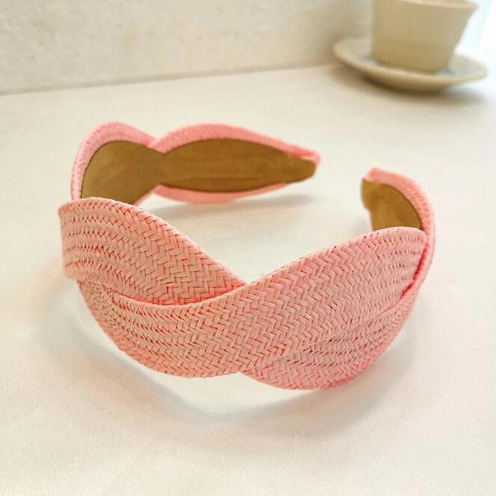 New Fashion Headband For Women Solid Color Turban Summer Handmade Braided Headwear Hair Accessories