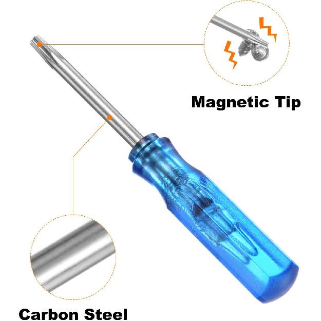 HARFINGTON 2Pcs Mini Torx Screwdriver T6 Magnetic Star Head 45mm Length for Watch Eyeglasses Electronics Repair, Blue