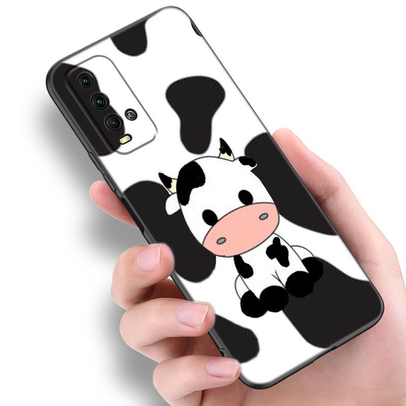 Cow Pattern Black White Phone Case For Xiaomi Redmi Note 5 6 9T K20 K40 K50 Pro 7A 8A 9A 9C 9i 10A 10C A1 S2 TPU Black Cover