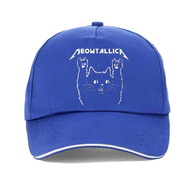 Men'S Meowtallica Rock Music Baseball Cap Funny Cartoon Cat "Master Of Kittens" Print Hip Hop Adjustable Streetwear Cap