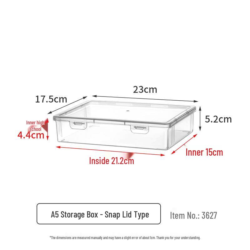 A4 Transparent Plastic Document Storage Box - Dustproof File Organizer