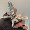 Hairpin Small Compact Metal Hair Clip Silver Color Butterflies Shape Back Head