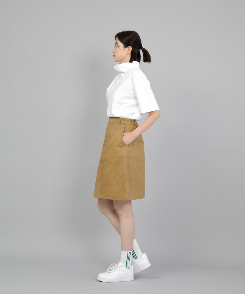 Seinteukeulu Wide Dome Half Band Midi Skirt Wdm-1305 Camel