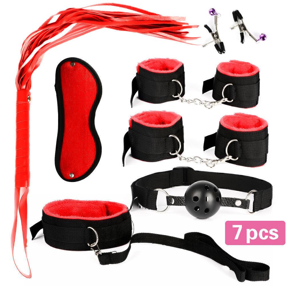 13pcs/set SM Bondage Restraint G Spot Vibrators Adult Game Props  Women Sex Toy Noylon Handcuffs Clit Stimulator Adult Sex