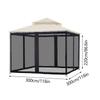 4-Door Pop Up Mosquito Net for Patio, 4 Sides Canopy Gazebo Net with 48 Hooks, Detachable Skirt, Tie Tape & 2-Way Zipper, Deterr