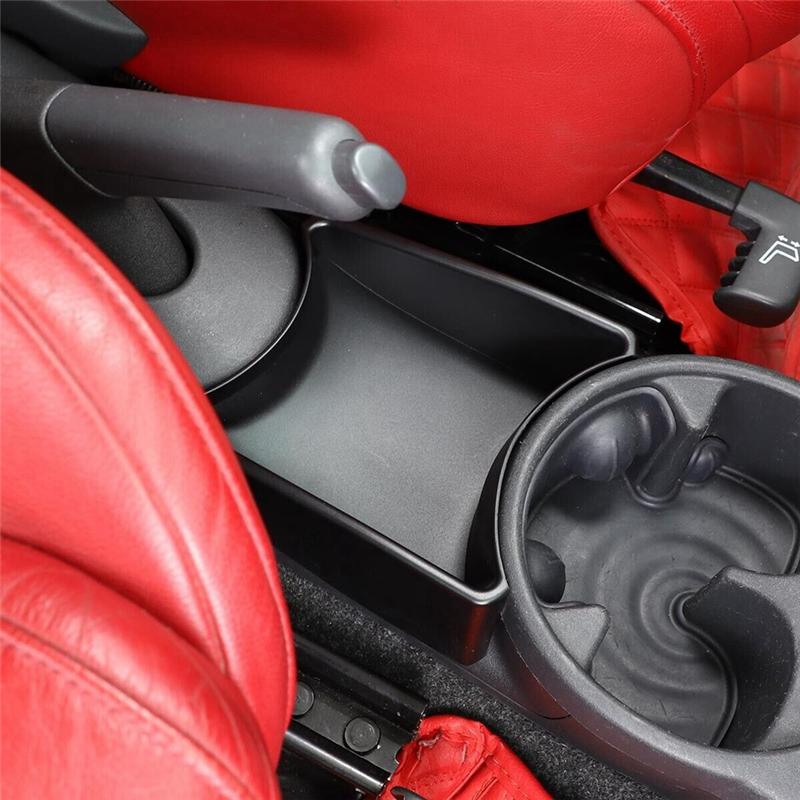 For Fiat 500 2011-2015 Abarth 595 Car Handbrake Multifunctional Storage Box ABS Black Replacement Spare Parts Accessories-A87Q