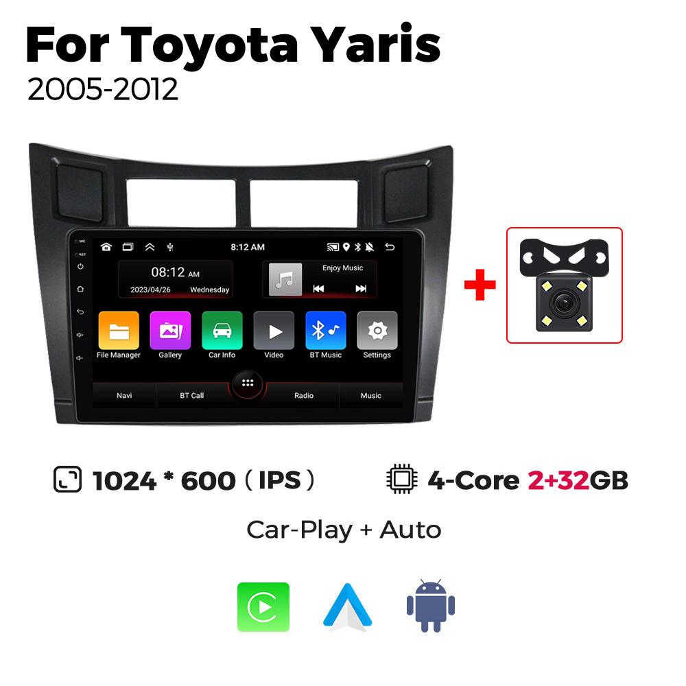 Android 13 Car Radio Multimedia Video Player For Toyota Yaris 2005-2012 WIFI GPS Navigation Carplay Auto Stereo 2Din Head Unit