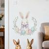 Easter Wall Stickers, Creative Gentleman Bunny Decor, Self-Adhesive Wall Art for Bedroom Living Room Holiday Background Decoration