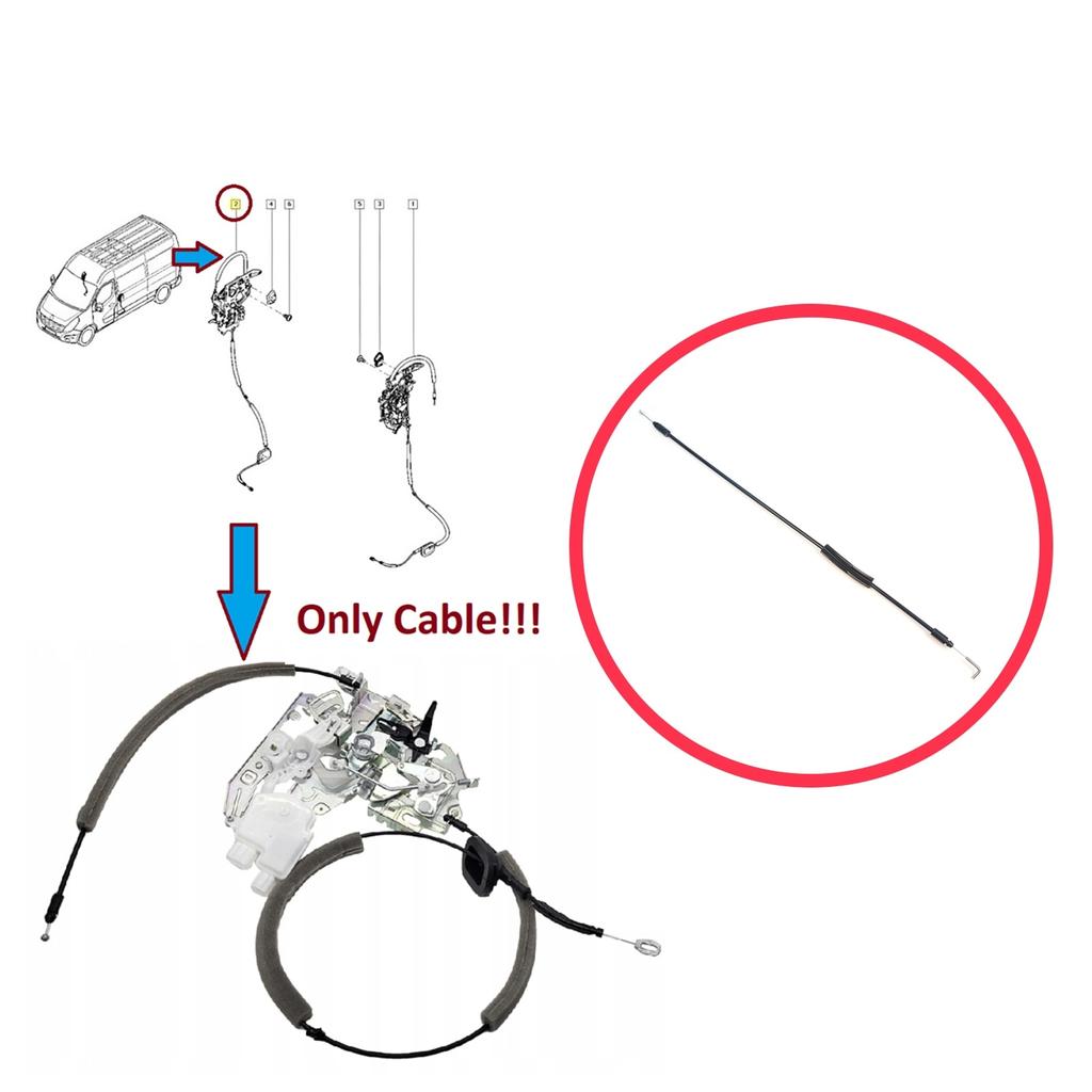 BDP1603 Side Sliding Door Lock Release Cable for Renault Master MK3 Opel Vauxhall Movano B Nissan NV400 826703236R 8200766635