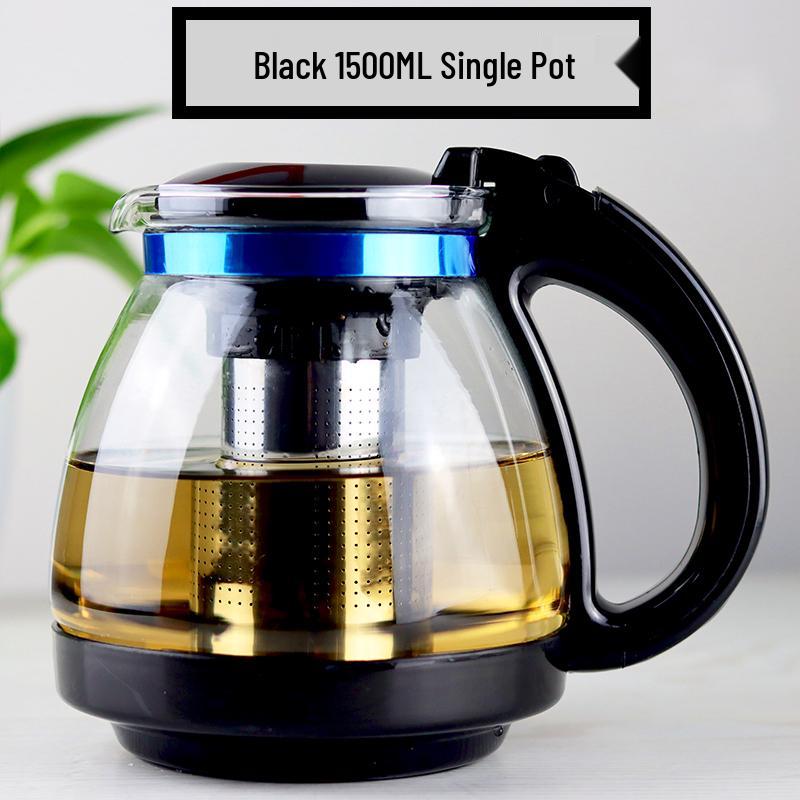 Large Heat-Resistant Glass Teapot with Filter for Flower Tea