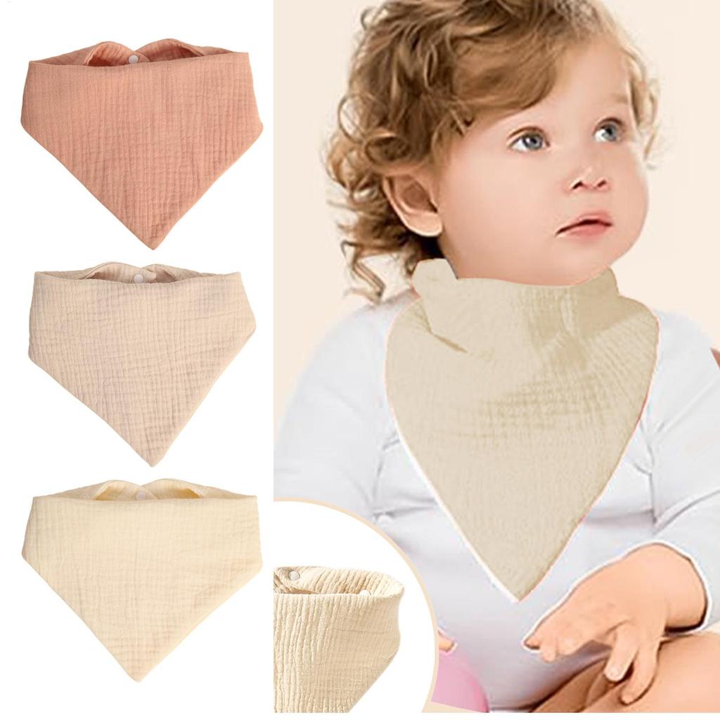 Baby Drool Bib Baby Absorbent Triangular Drool Bib for Babies 4-Layer Cloth Burp Breathable Absorbent Toddler Feeding Supplies