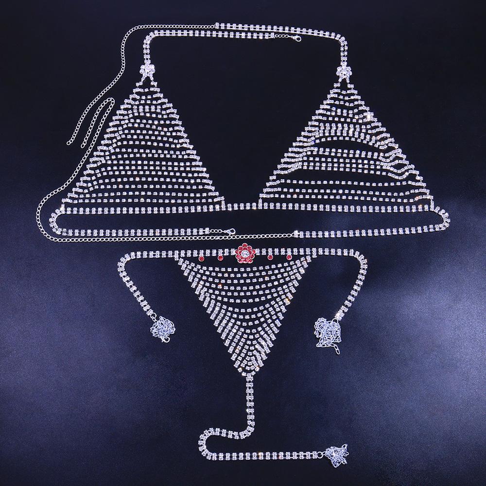 Dentate Bra Set Flower Shaped Breast Jewelry Sexy Women Jewelry Bikini Body Rhinestone Chain золотой