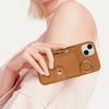 For iPhone 14/13 Case Litchi Textured PU Leather + TPU Kickstand Phone Cover with Card Slot