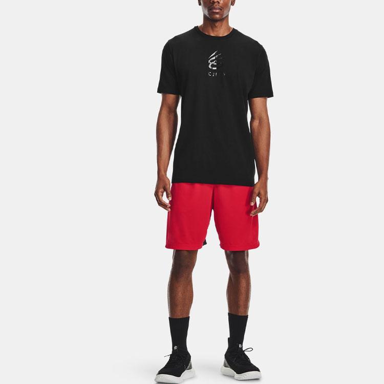 Under Armour Curry Casual Round Neck Cotton Short Sleeve T-Shirt Men Tops Black 1362819-001
