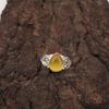 Yellow Cat's Eye Gemstone Trendy Sisters Gift Stackable Ring Jewelry 925 Silver RR-46-42