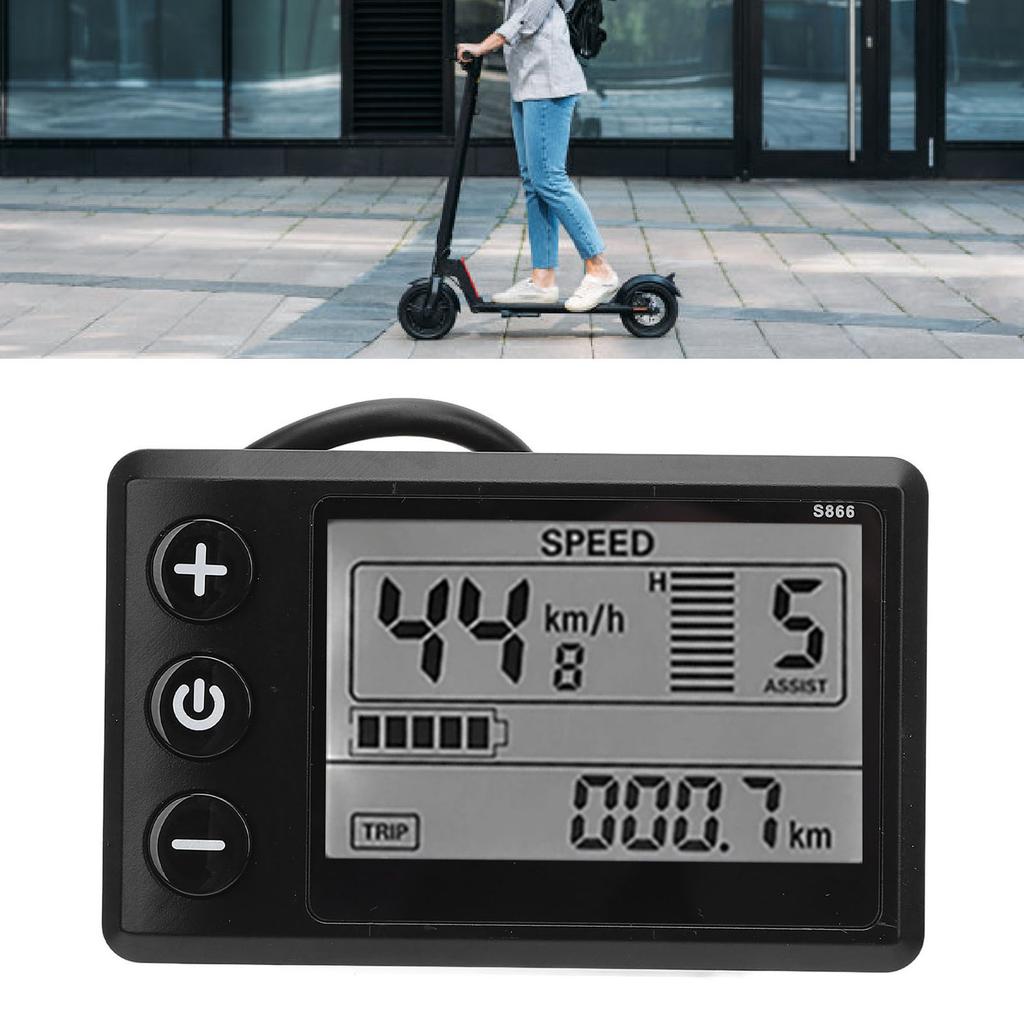 Elektroroller LCD-Display-Messgerät S866 24V 36V 48V 60V 6-Pin Wasserdichtes Display-Bedienfeld für Elektroroller-Zubehör