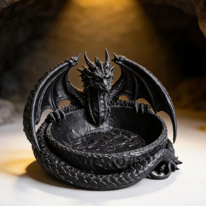 Dragon Trinket Dish Display Dish 4.65 In Jewelry Tray for Desks and Dressers, Small Article Bowl for Earrings and Necklaces