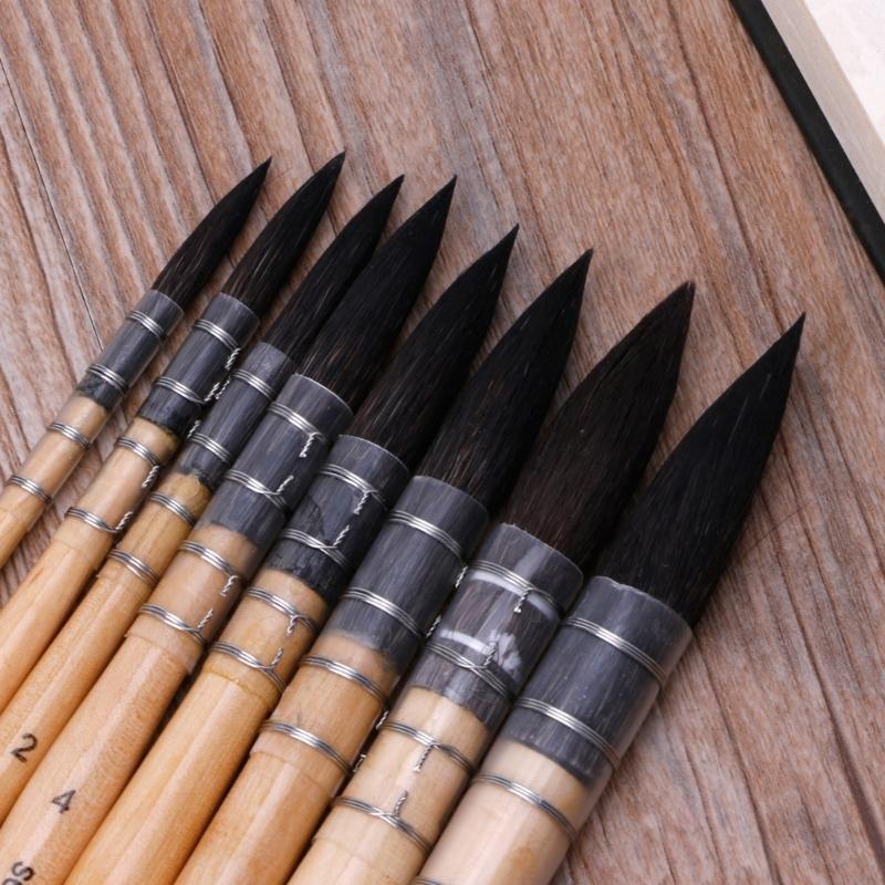 W89C Handmade Watercolor Paint Brush Squirrel Hair for Multi Purpose Painting Artist Professional Brush Calligraphy Writing