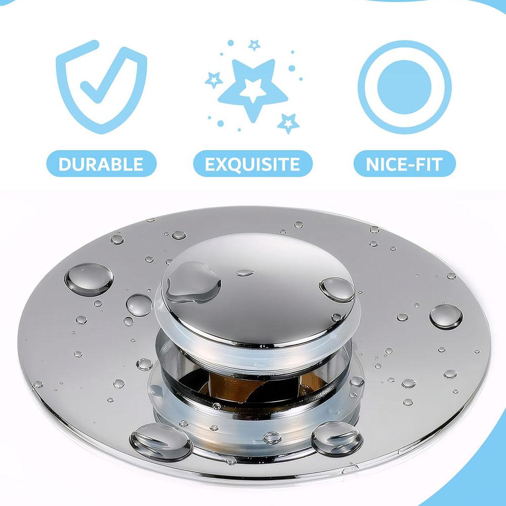 Sink Drain Stopper Bathroom Basin Universal Push Button Pop Up Plug Anti Clog Hair Catcher