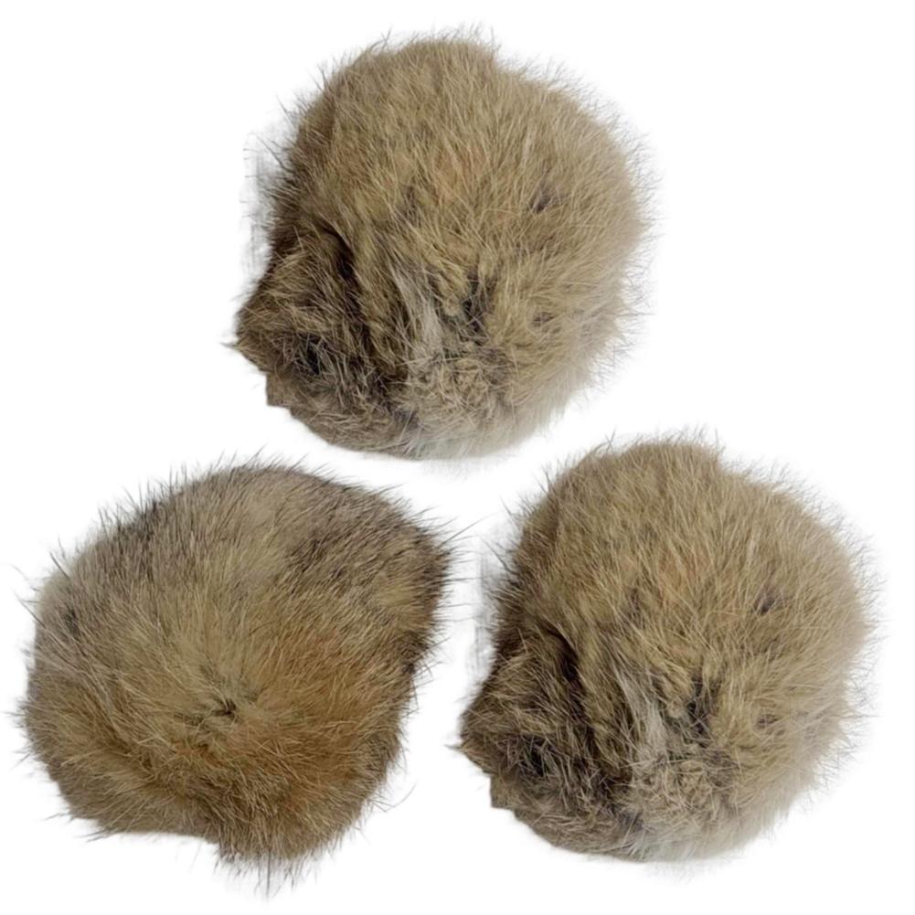 8cm Faux Fur Cat Balls Toy for Indoor Pet Kitten Teething Chasing & Self Play