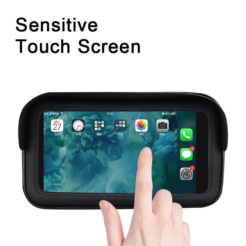 Waterproof Sunscreen GPS Navigation Motorcycle Phone Holder 360 Rotation Bike Phone Bag Holder