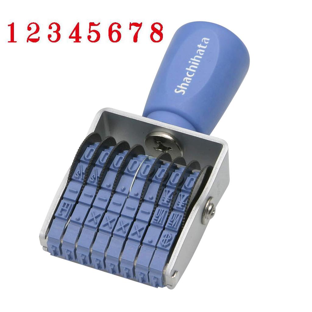 Shachihata Stamp, Rotating Rubber Stamp, 8-Digit European Font, Size 3, Impression Size: Approx. 36 X 6 Mm, Mincho Font