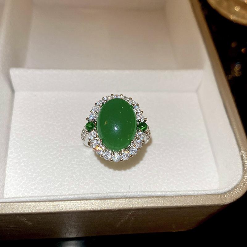 New Chinese Zircon Water Drop Gourd Adjustable Ring Cold Feeling Index Finger Ring Retro Jewelry Women