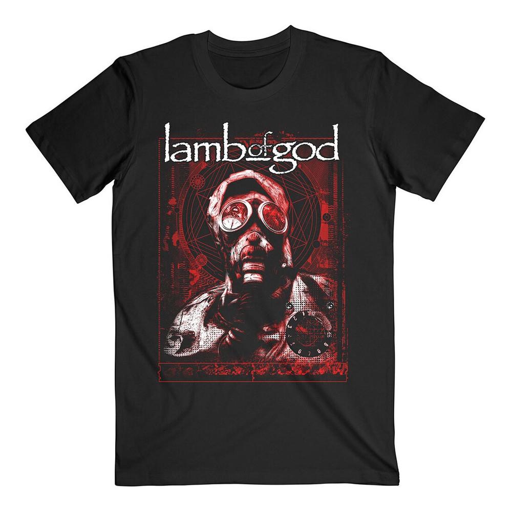 

Lamb Of God T-Shirt Gas Mask Waves Band New Black Official 4XL