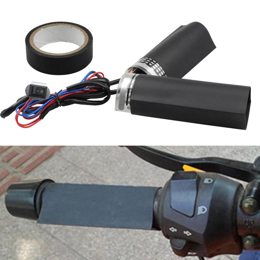 Universal Heated Grips 12V Motorcycle Electric Heating Handle Kit Refit Hand Set Universal Electric Heating Insert Handlebar Pad