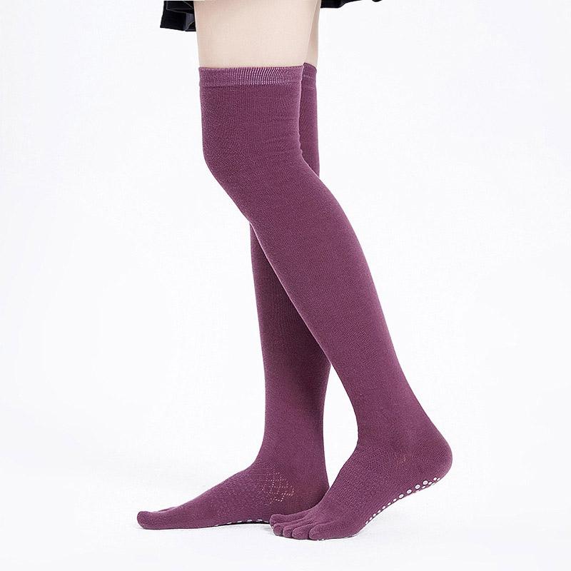 Long Non-Slip Stockings Five Fingers Grip Over Knee High Thigh Sock Women Autumn Winter Sport Dance Yoga Pilates Socks with Toes
