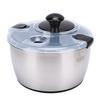 Stainless Steel Salad Spinner 5L Large Capacity Vegetable Washer with Crank Design Multifunctional Kitchen Tool