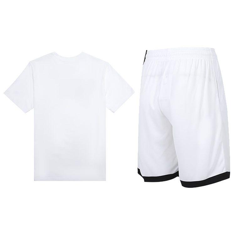 Nike Lauf-Training Fitness Sport Oberteil und Casual Shorts Set Herren Activewear Weiß AR5005-101+DH6764-100