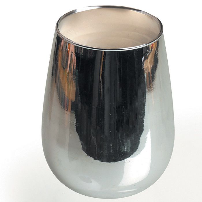 Design Glass for Candle - Silver - 8.5 X 11.5 Cm
