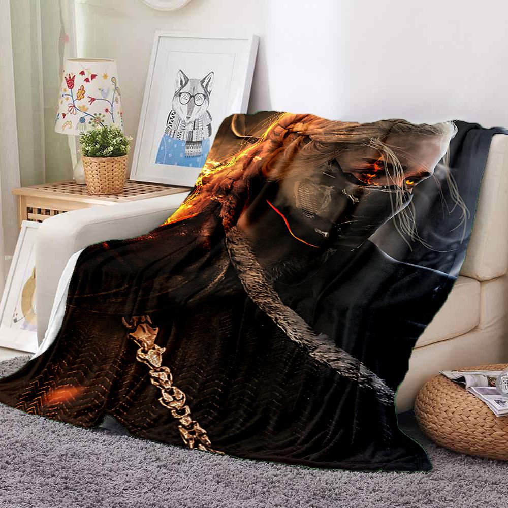Dark Warrior Flannel Blanket Throw Blanket Soft Warm Sofa Bed Camping Home Decor Unique Christmas Gift C9211361