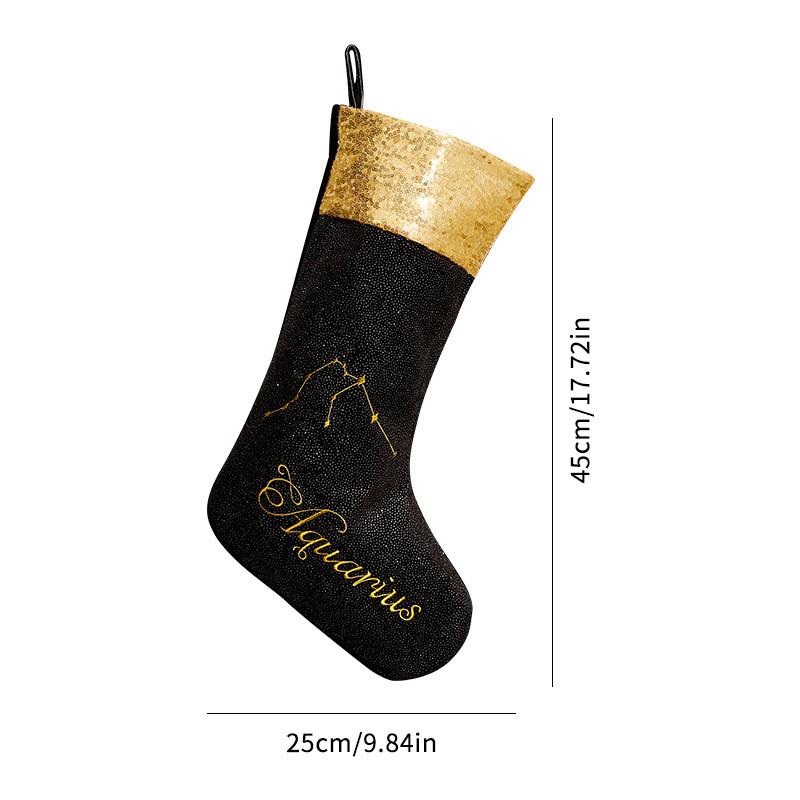 

The Pattern Zodiac Socks For Christmas Festival Decoration Gift Fashion Cute Aquarius