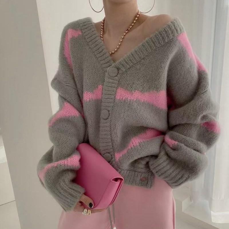 Womens Soft Knit Cardigan Sweater Loose V-Neck Long Sleeve Oversized Open Front Top Fall Winter