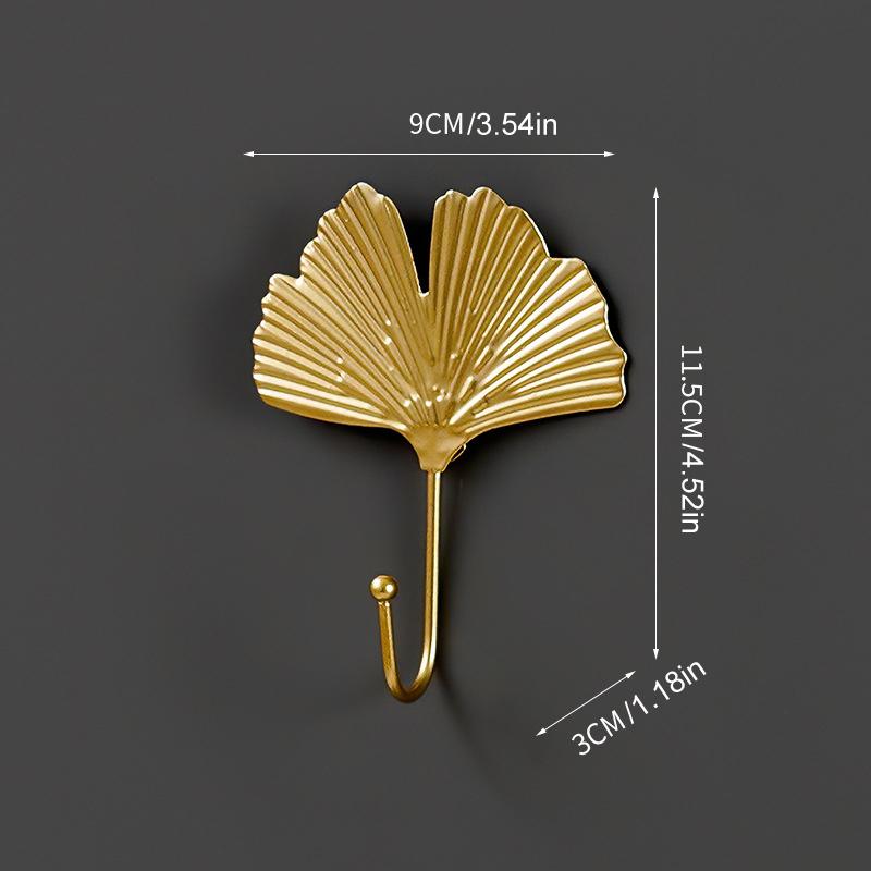 1PC Wall Hook Bag Keys Holder Iron Creative Leave Shape Entrance Single Hook For Clothes Coat Home Decoration