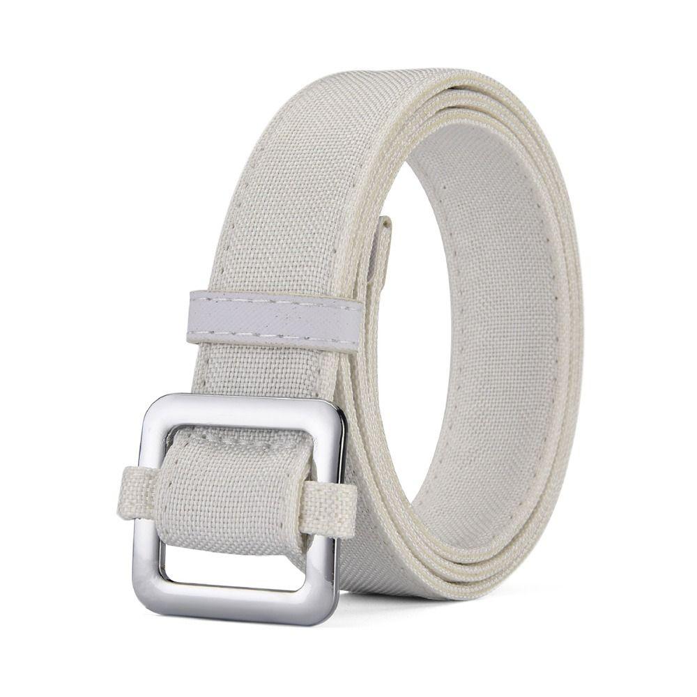 

Винтажный дикий поясной ремень для брюк, ремни для платья, джинсовый холщовый ремень из сплава, непористая пряжка, пояс белый
