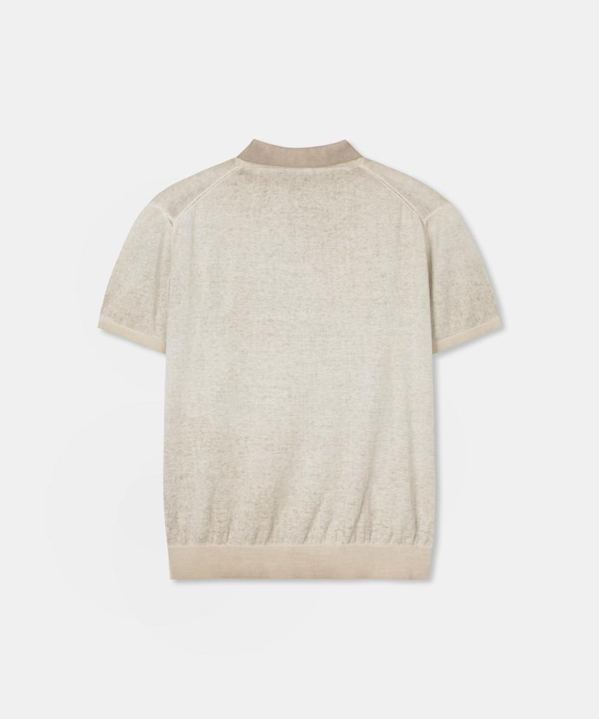 Diaendeukweseucheon Dyeing Washed Collar Knit Top / Beige