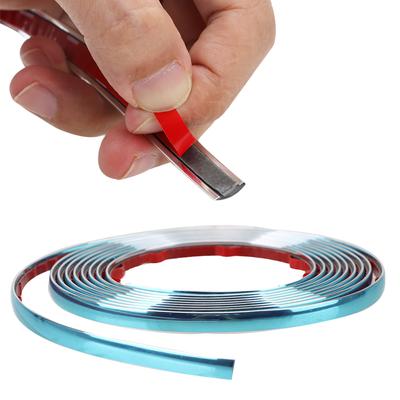 Side Door Chrome Strip Styling Mouldings Silver Self Adhesive Car Rearview Mirror Bumper Protector Tape