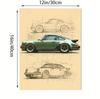 Modern Sports Car Racing Canvas Poster with Pine Frame - Home Decor
