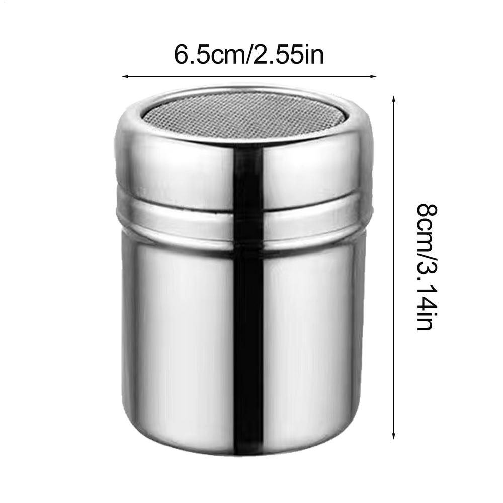 Stainless Steel Sprinkle Powder Icing Sugar Cocoa Sugar Chocolate Flour Duster Shaker Tool Seasoning Bottle for Spices