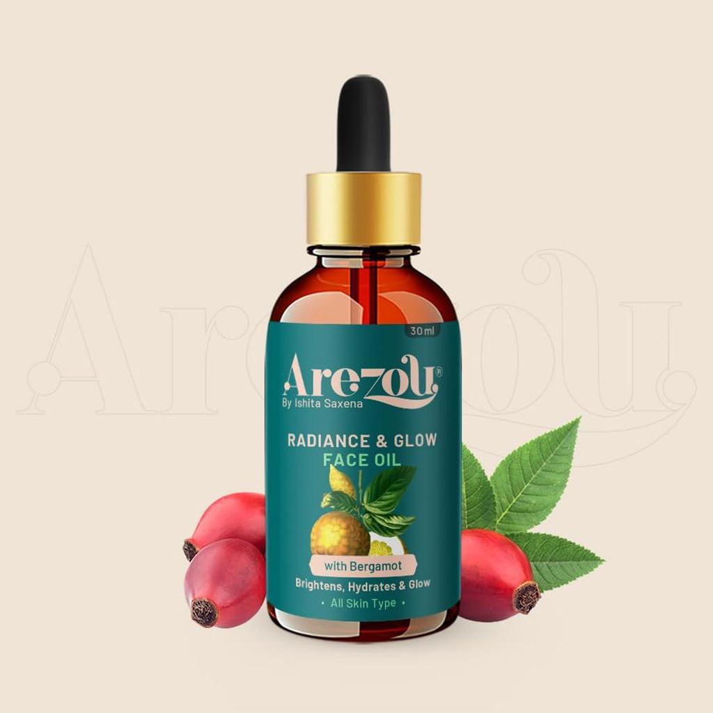 Arezou Radiance & Glow Face Oil - 30ml | Hydrating, Brightening | Non-Greasy, Vitamin-Rich Serum, Smooth & Healthy Skin - All Skin Type