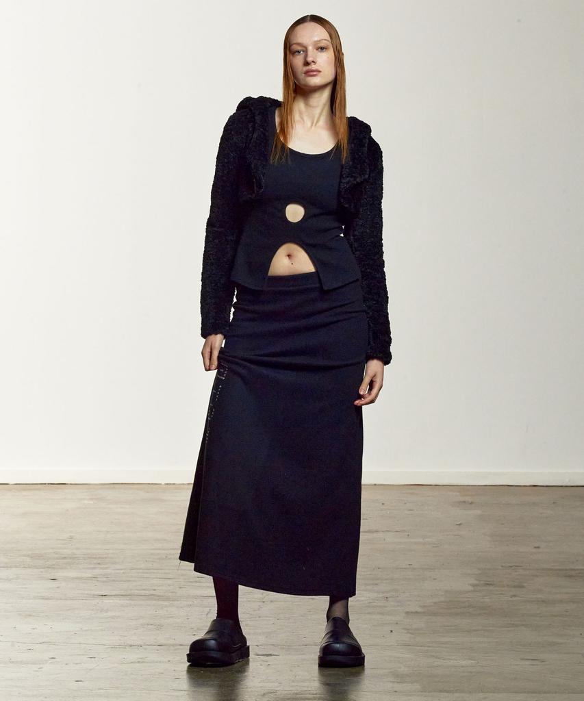 Mtot Logo Cubic Long Skirt (Black)