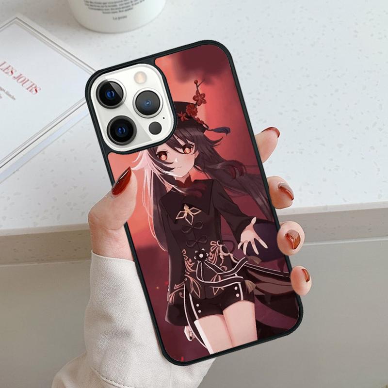 Cartoon Hu Tao Genshin Impact Phone Case For iPhone 17 Air 11 12 13 14 15 16 Pro Max Cover For iPhone 17 Air Max Plus