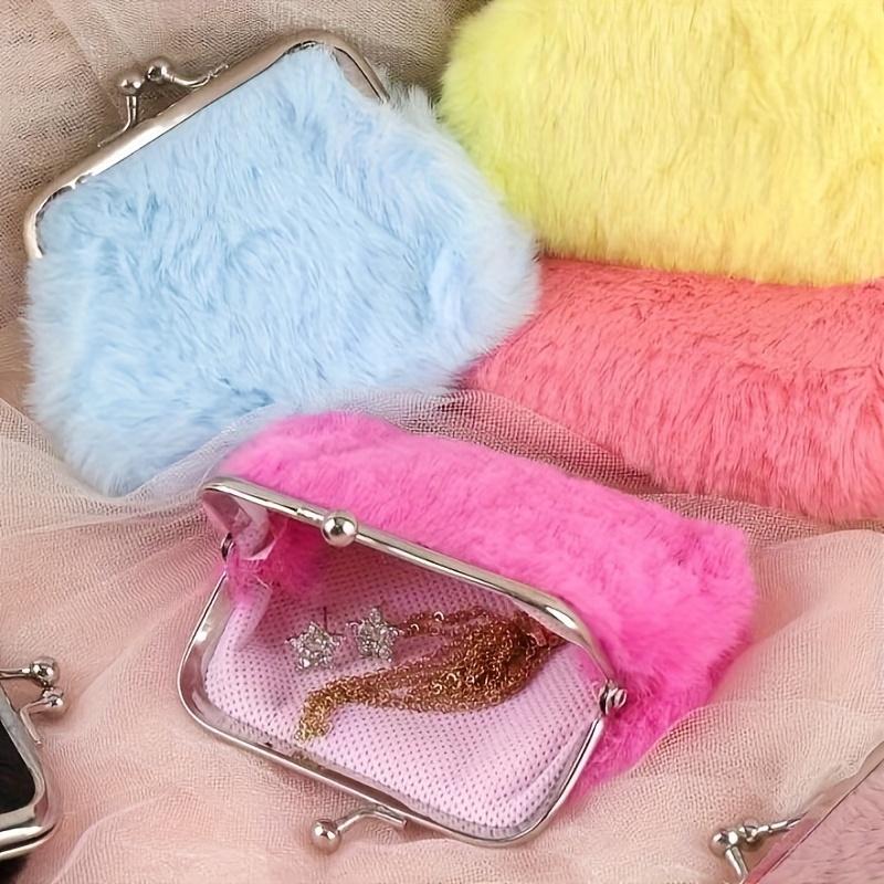 Plush Faux Fur Coin Purse for Youngsters Soft, Lightweight Snap Closure - Ideal Birthday Gift Small Purse