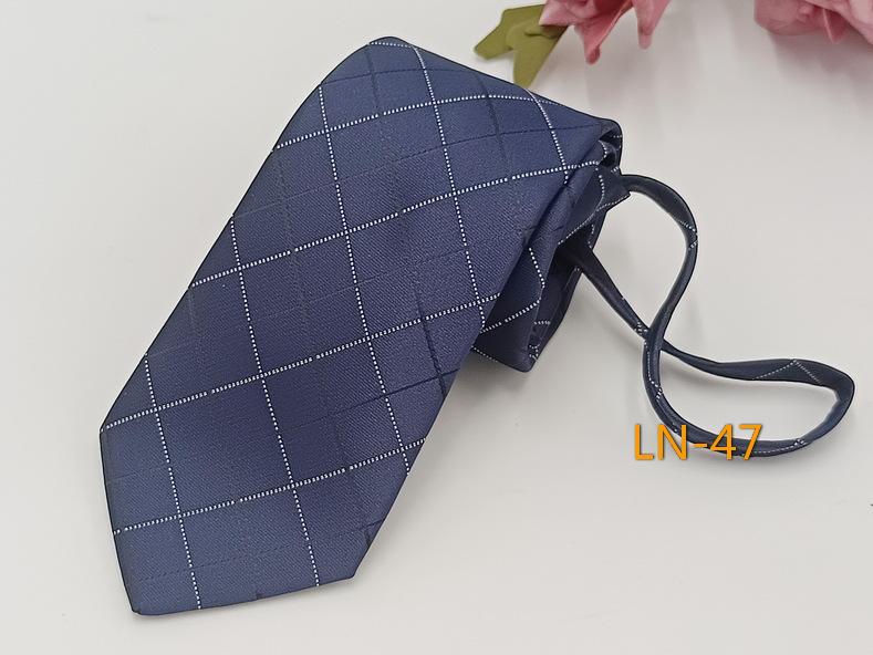 Men's Professional Striped Jacquard Zipper Tie, 7cm